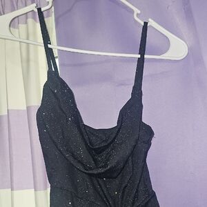 SHEIN Black Glitter Chemise
